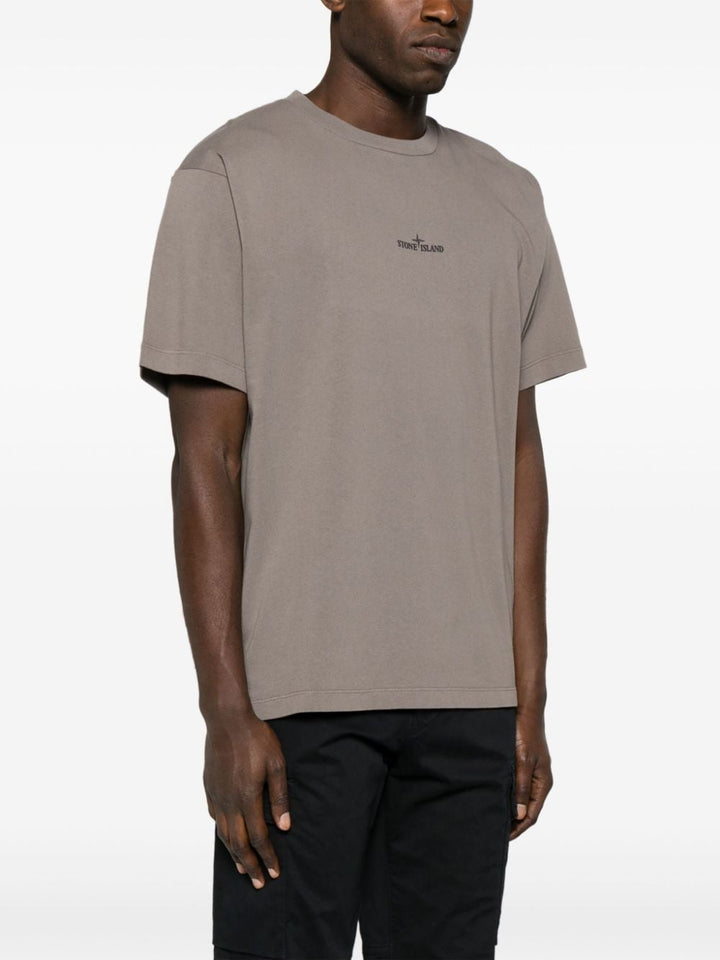 Stone Island - T-Shirt Dove grey 2RC89 'SCRATCHED PAINT ONE' PRINT - Lothaire
