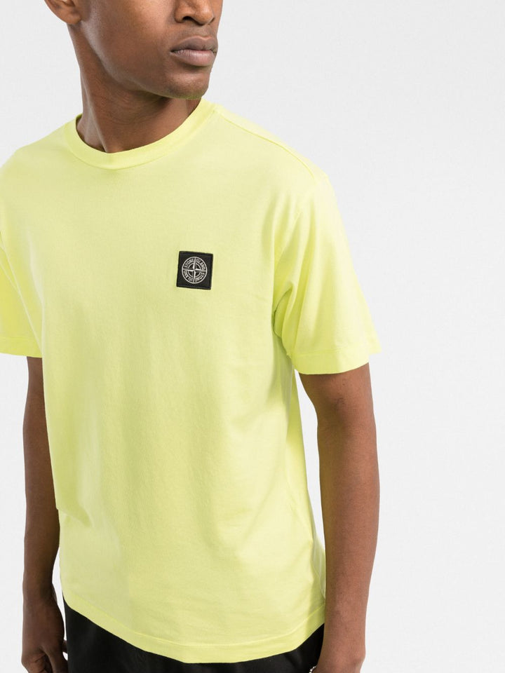 Stone Island T-shirt Limone en coton à motif compass - Lothaire boutiques