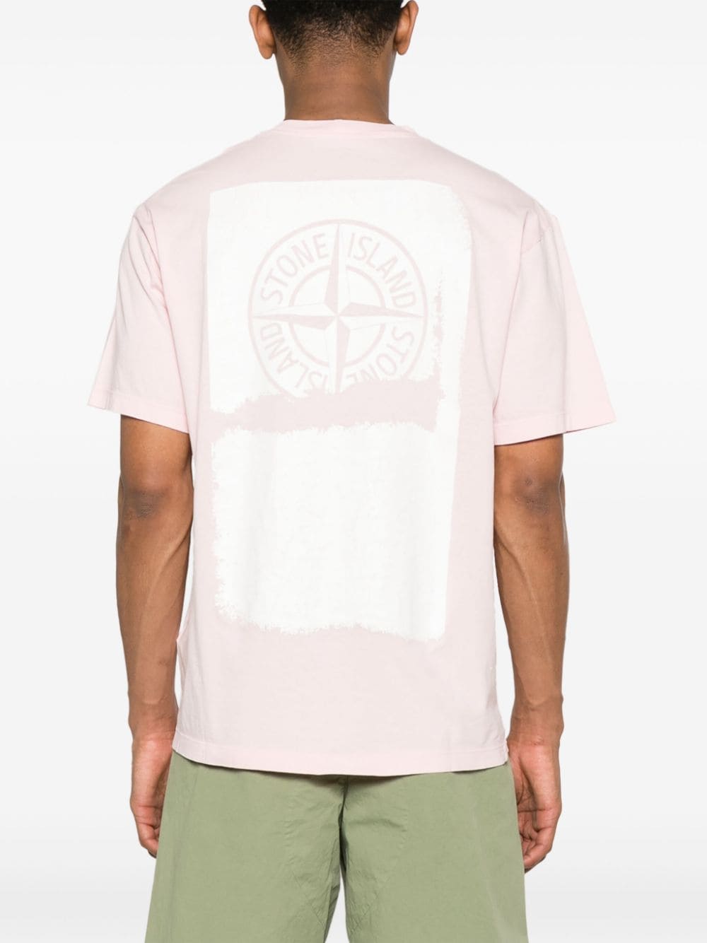 Stone Island - T Shirt rose 2RC89 'SCRATCHED PAINT ONE' PRINT - Lothaire