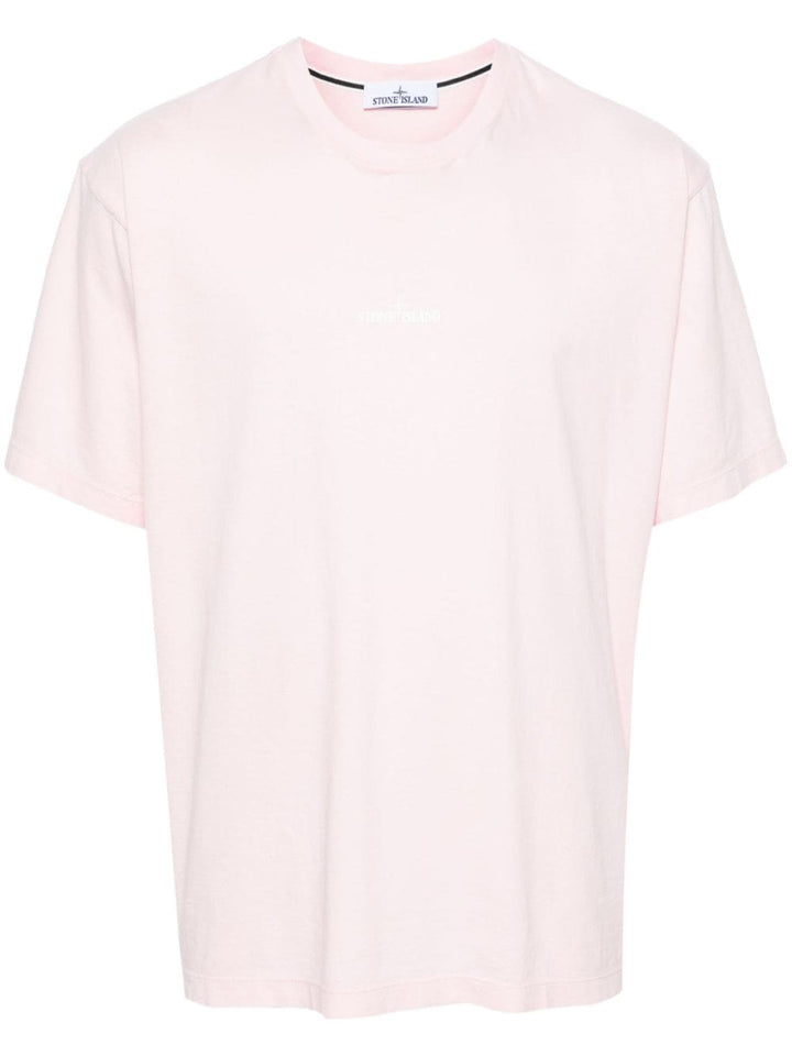 Stone Island - T Shirt rose 2RC89 'SCRATCHED PAINT ONE' PRINT - Lothaire