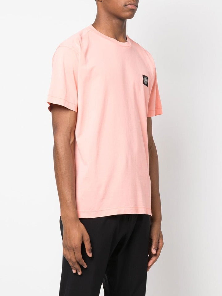 Stone Island T-shirt rose en coton à motif compass - Lothaire boutiques