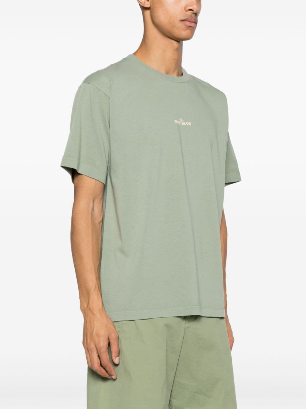 Stone Island - T-Shirt sage 2RC89 'SCRATCHED PAINT ONE' PRINT - Lothaire