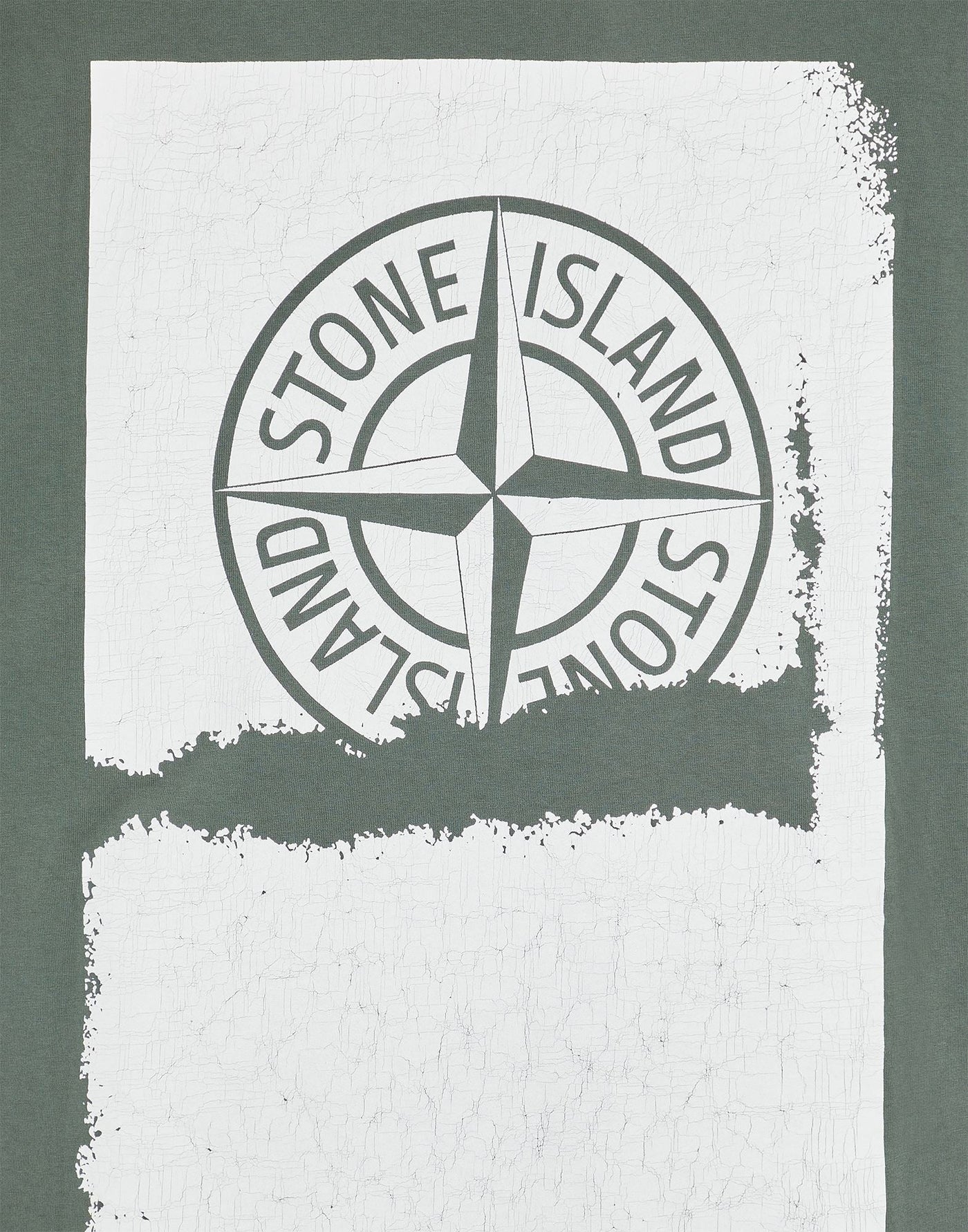 Stone Island - T Shirt vert 2RC89 'SCRATCHED PAINT ONE' PRINT - Lothaire