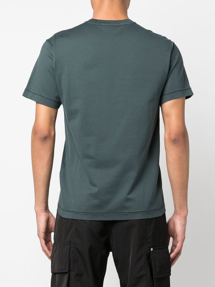Stone Island T-shirt vert en coton à motif compass - Lothaire boutiques