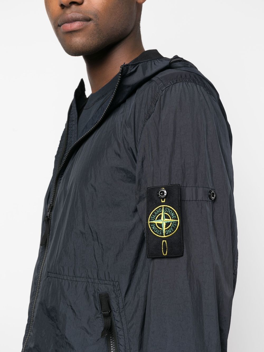 Stone Island Veste à capuche Navy 40522 GARMENT DYED CRINKLE REPS NY - Lothaire