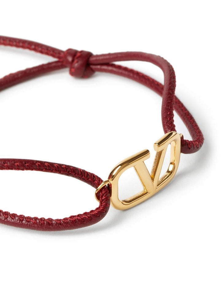 Valentino Garavani Bracelet à détail VLogo Signature en cuir - Lothaire