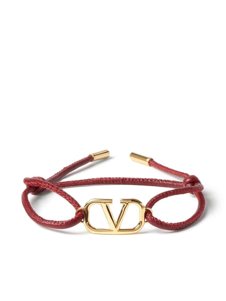 Valentino Garavani Bracelet à détail VLogo Signature en cuir - Lothaire