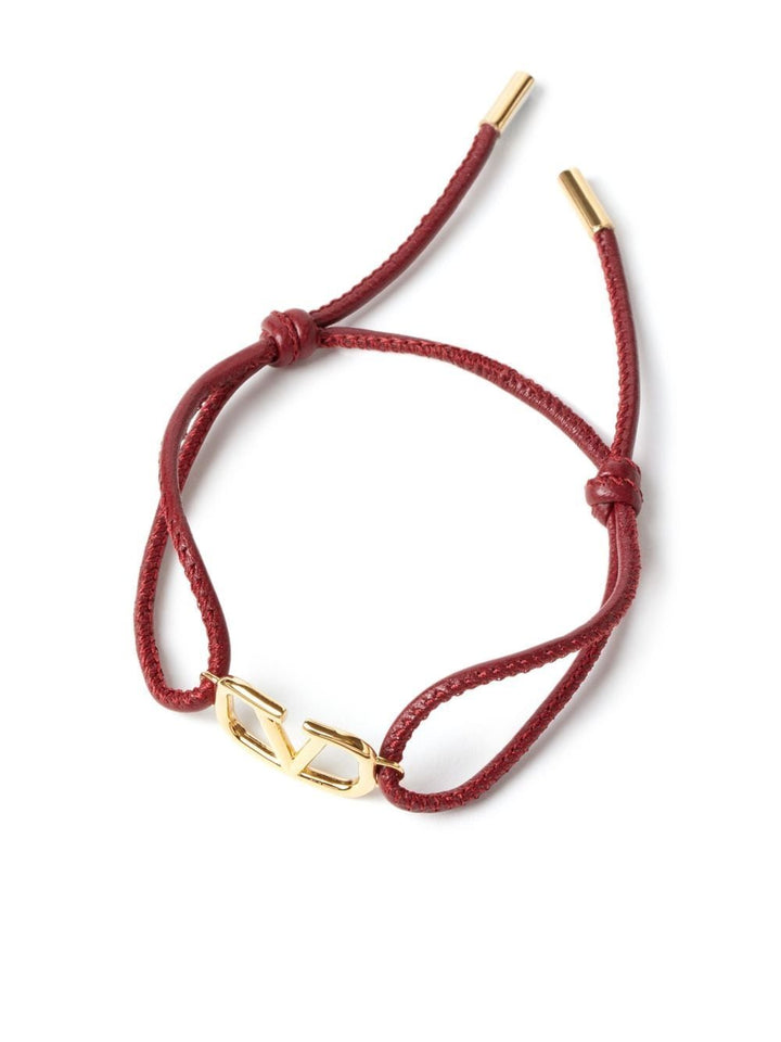 Valentino Garavani Bracelet à détail VLogo Signature en cuir - Lothaire