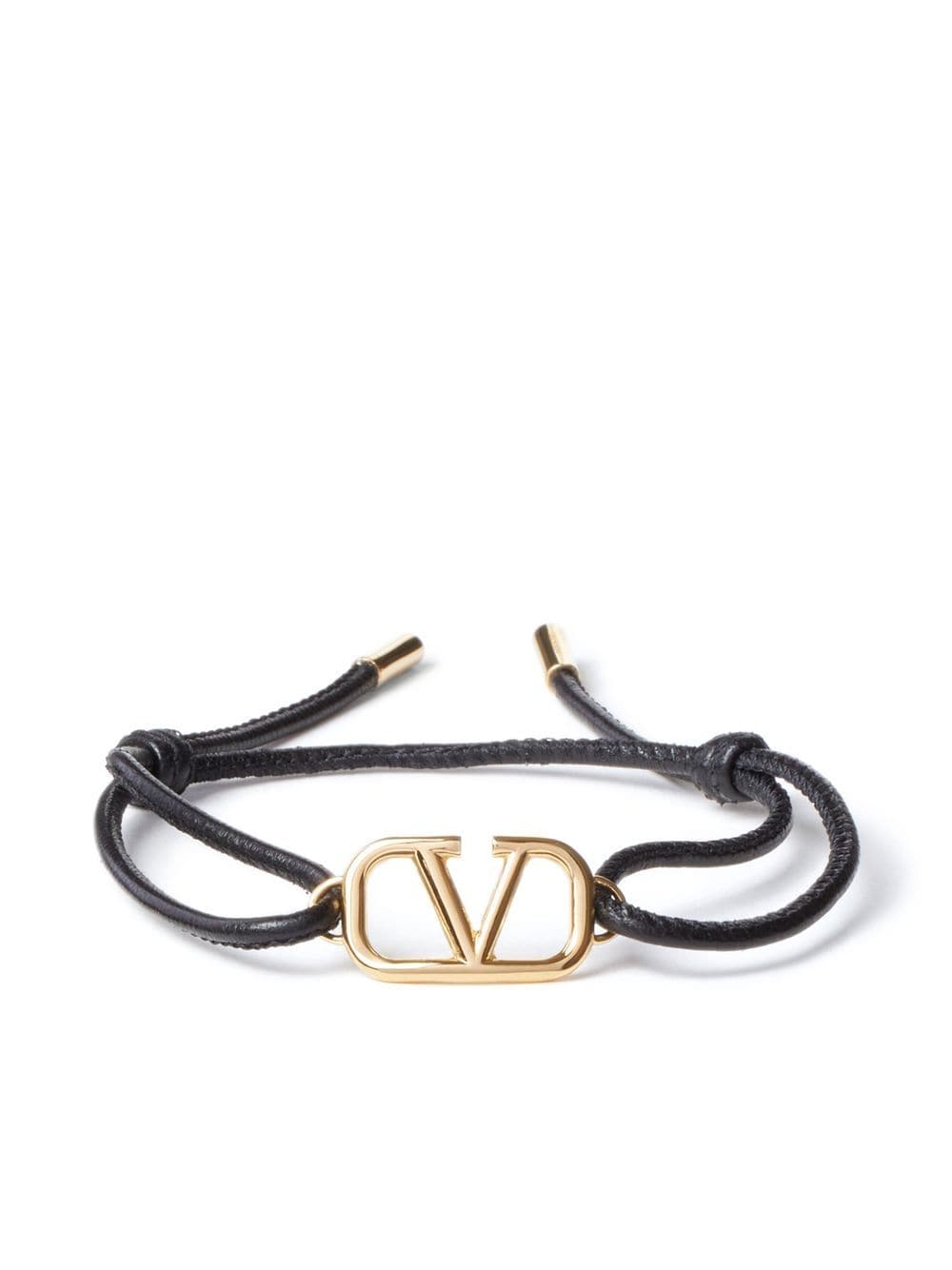 Valentino Garavani Bracelet noir à détail VLogo Signature en cuir - Lothaire