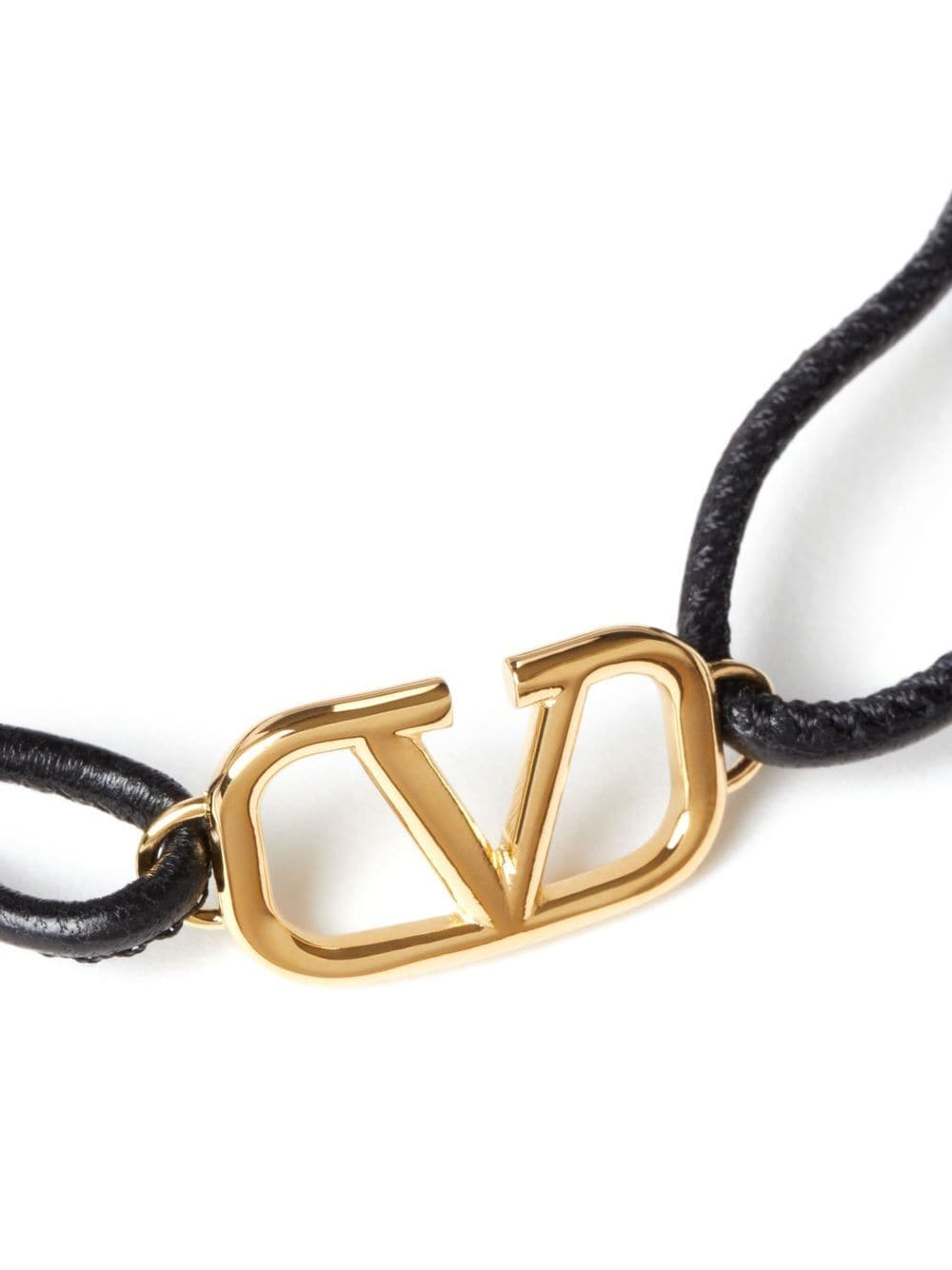 Valentino Garavani Bracelet noir à détail VLogo Signature en cuir - Lothaire